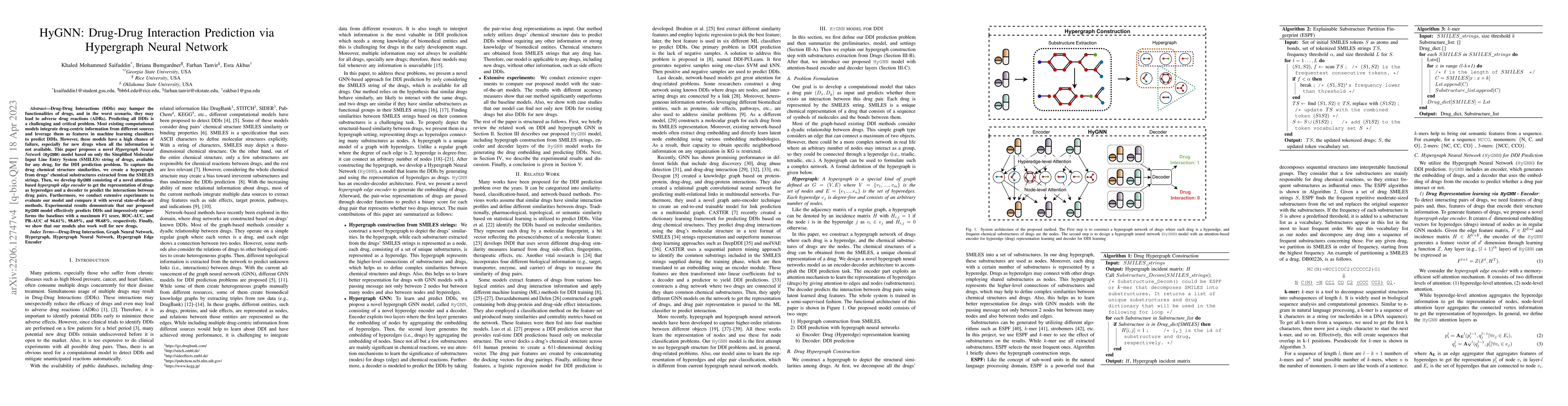 Thumbnail for HyGNN: Drug-Drug Interaction Prediction via Hypergraph Neural Network