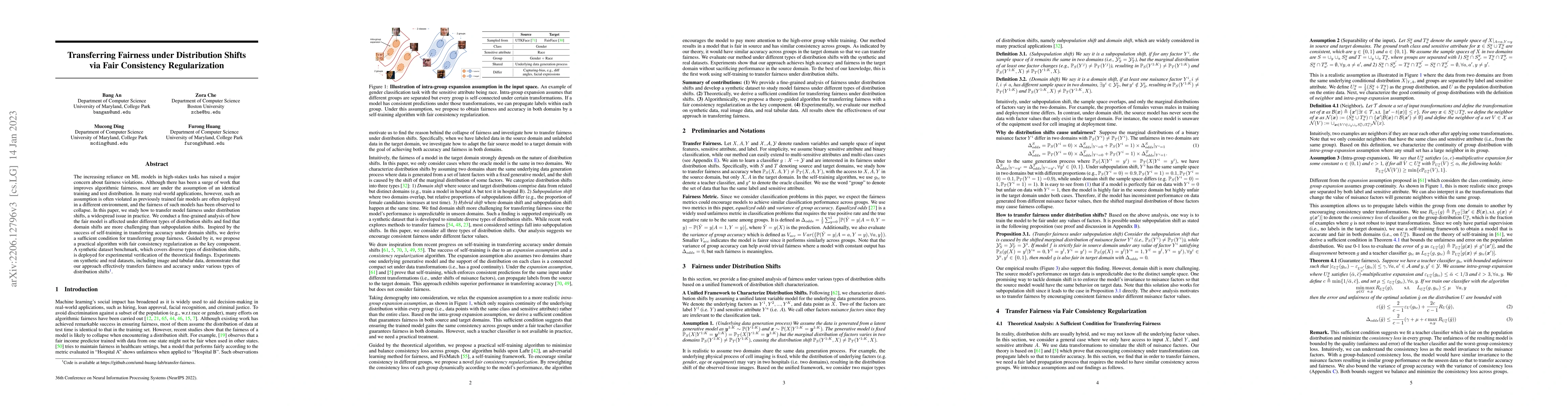 Thumbnail for Transferring Fairness under Distribution Shifts via Fair Consistency
  Regularization