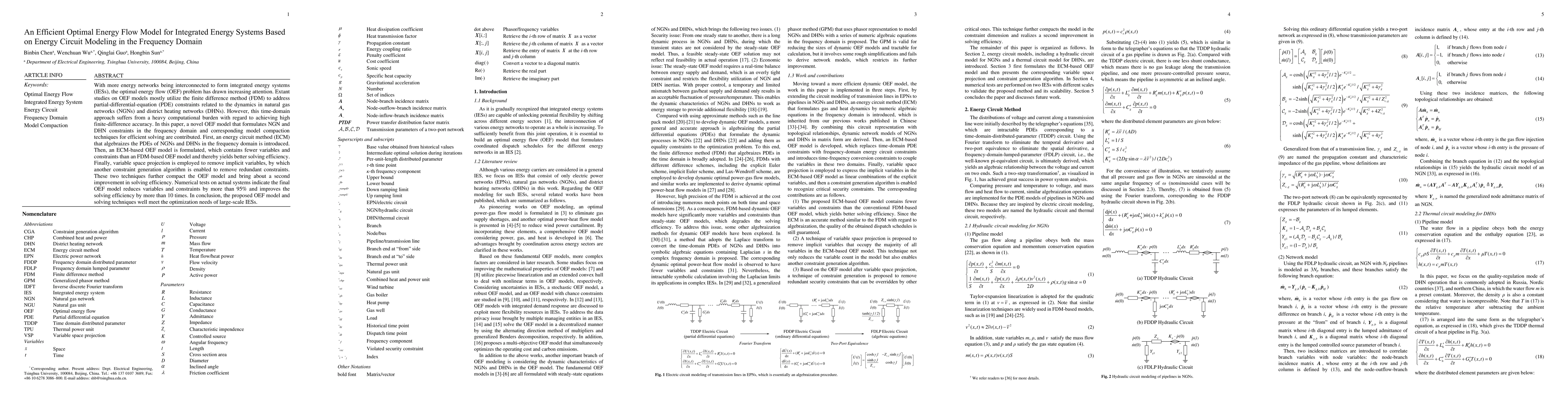 Thumbnail for An Efficient Optimal Energy Flow Model for Integrated Energy Systems
  Based on Energy Circuit Modeling in the Frequency Domain