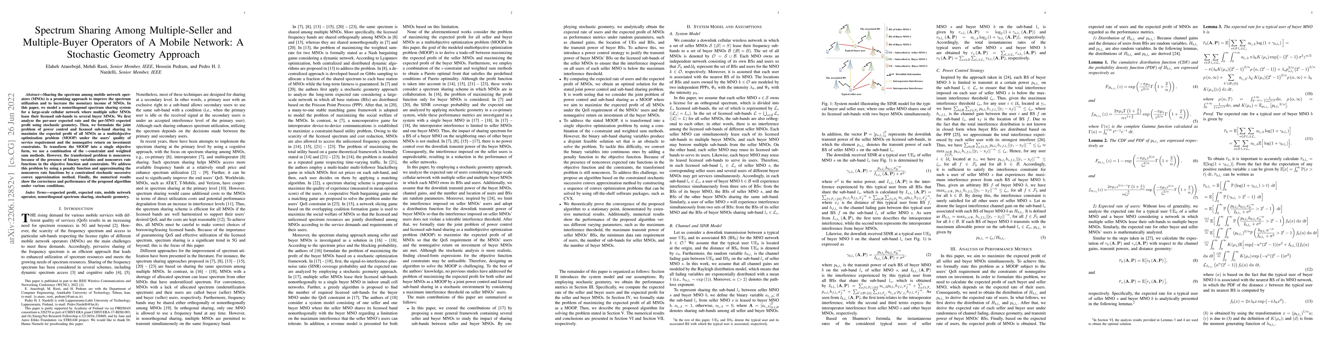 Thumbnail for Spectrum Sharing Among Multiple-Seller and Multiple-Buyer Operators of A
  Mobile Network: A Stochastic Geometry Approach