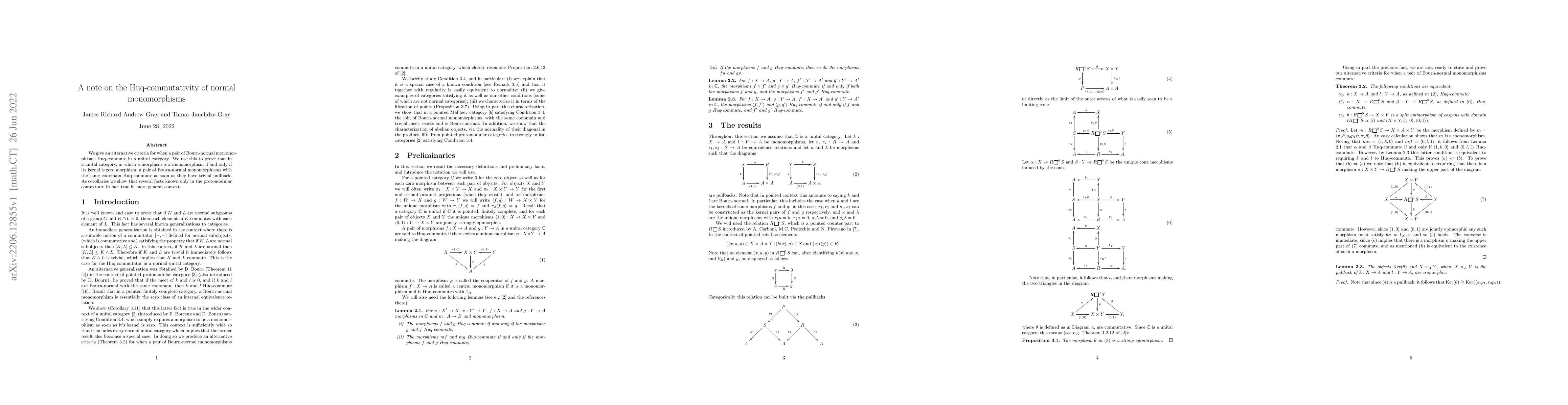 Thumbnail for A note on the Huq-commutativity of normal monomorphisms
