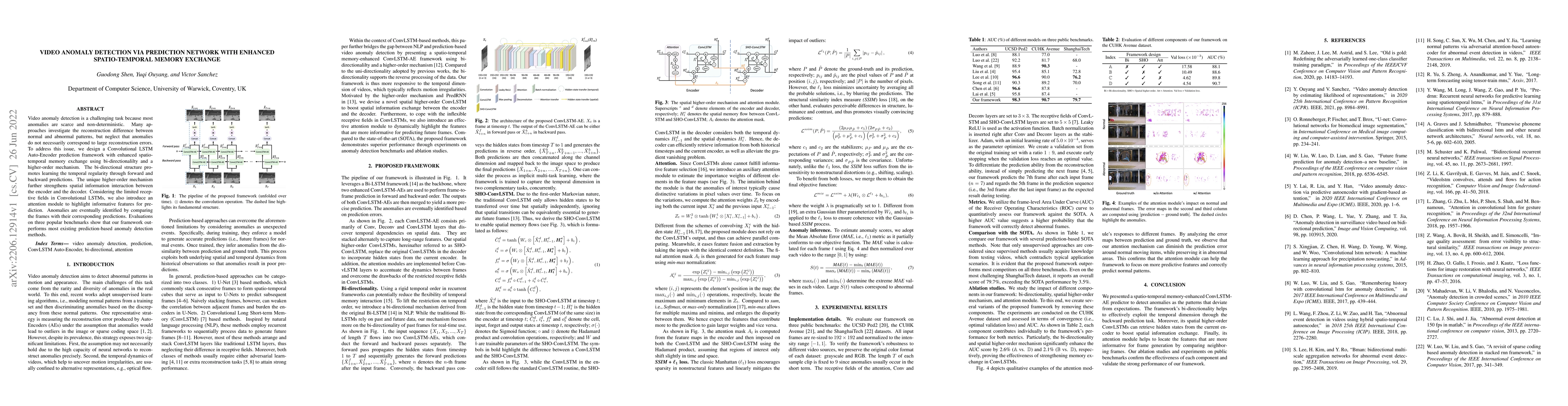 Thumbnail for Video Anomaly Detection via Prediction Network with Enhanced
  Spatio-Temporal Memory Exchange