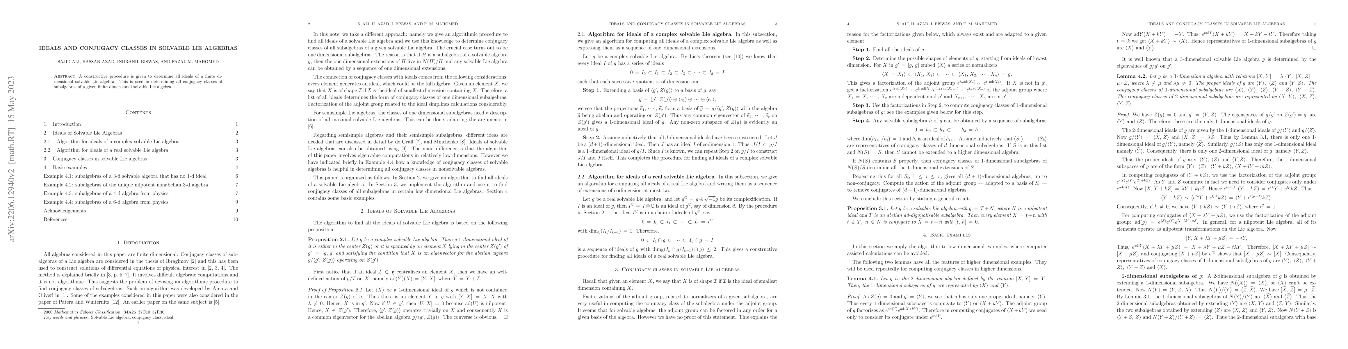 Thumbnail for Ideals and conjugacy classes in solvable Lie algebras