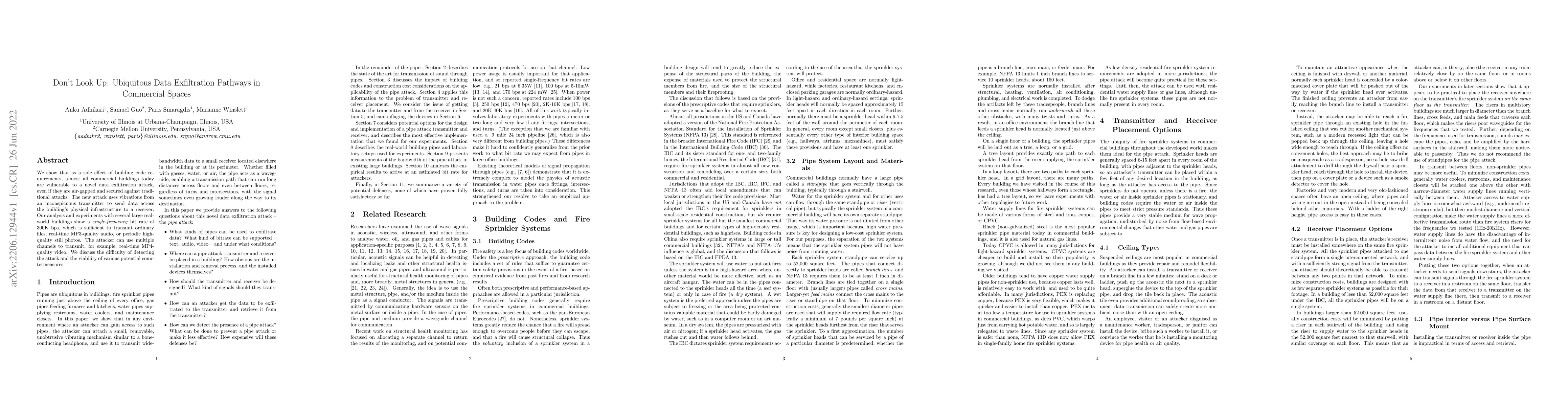Thumbnail for Don't Look Up: Ubiquitous Data Exfiltration Pathways in Commercial
  Spaces