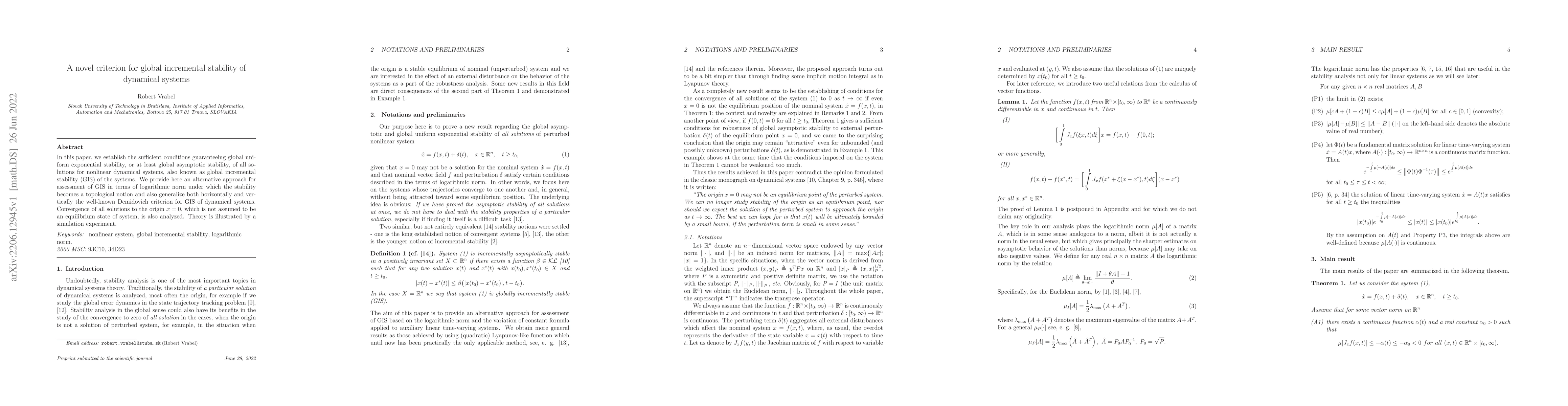 Thumbnail for A novel criterion for global incremental stability of dynamical systems