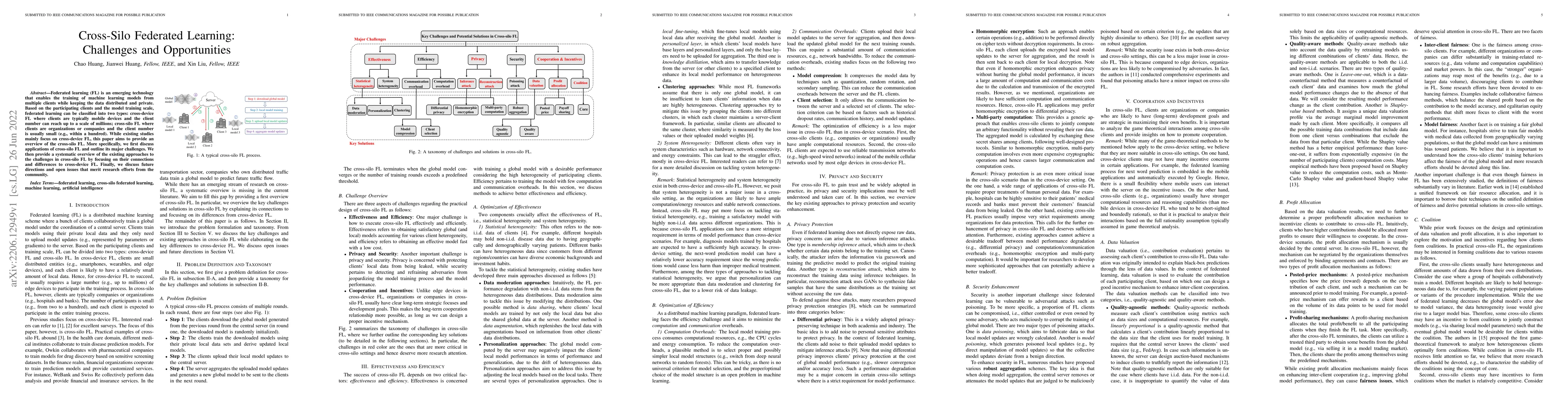 Thumbnail for Cross-Silo Federated Learning: Challenges and Opportunities