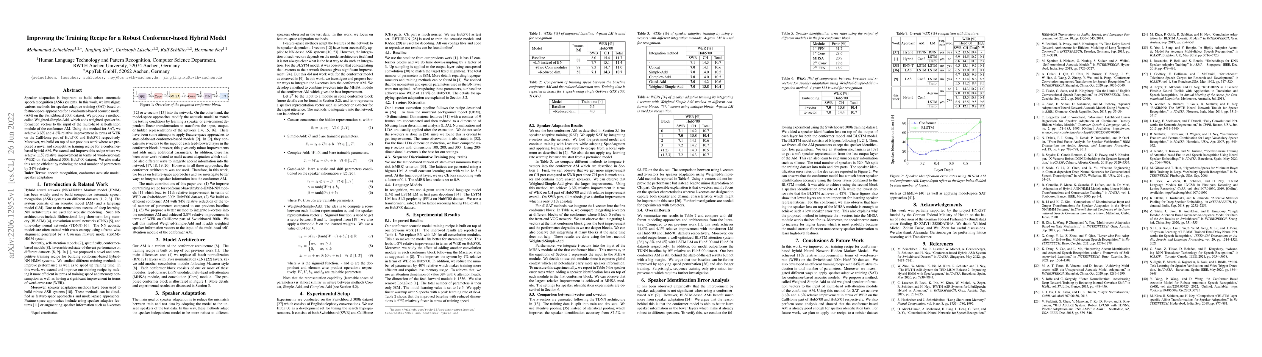 Thumbnail for Improving the Training Recipe for a Robust Conformer-based Hybrid Model