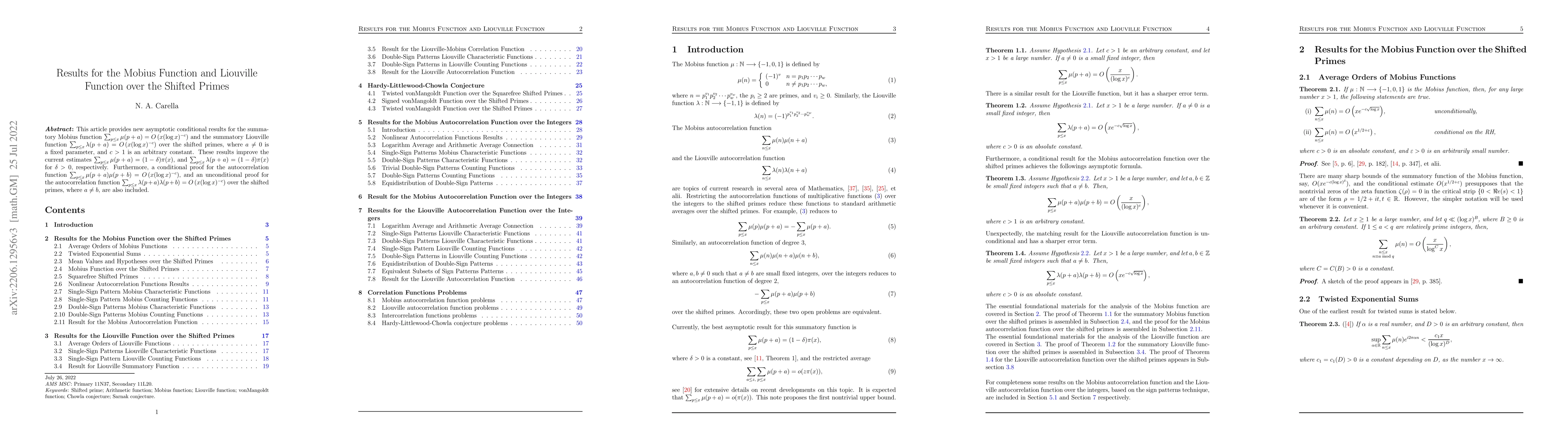 Thumbnail for Result on the Mobius Function over Shifted Primes