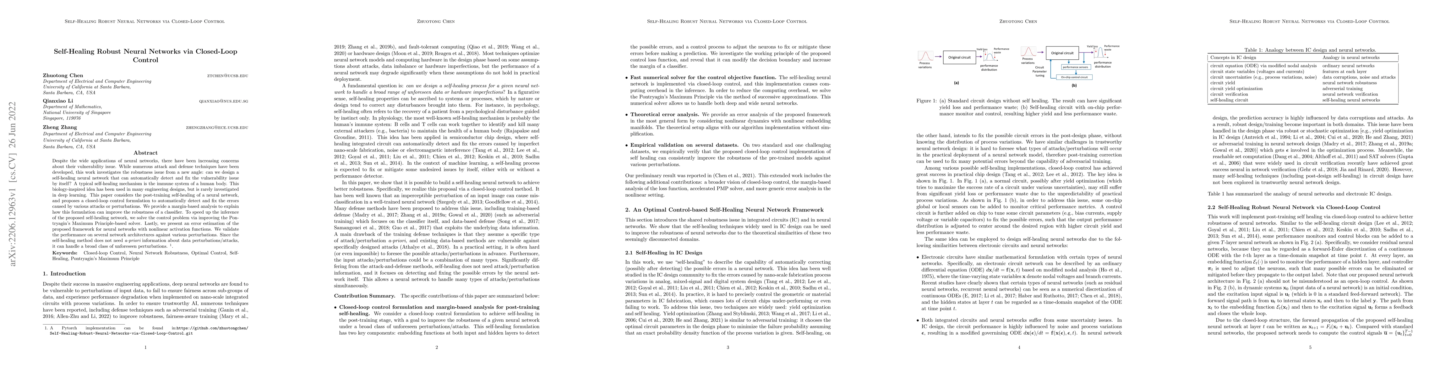 Thumbnail for Self-Healing Robust Neural Networks via Closed-Loop Control