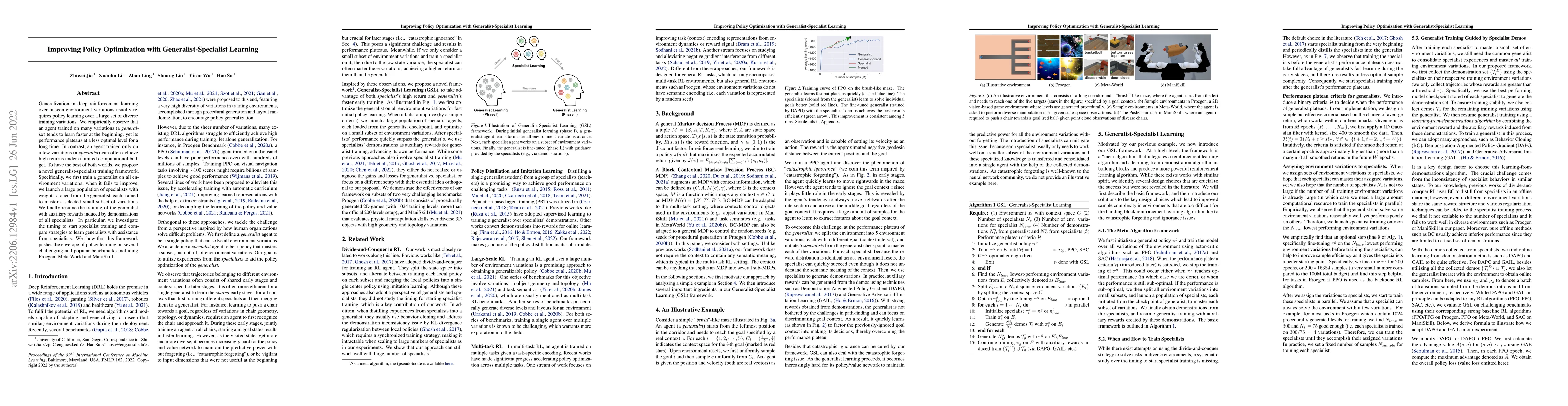 Thumbnail for Improving Policy Optimization with Generalist-Specialist Learning