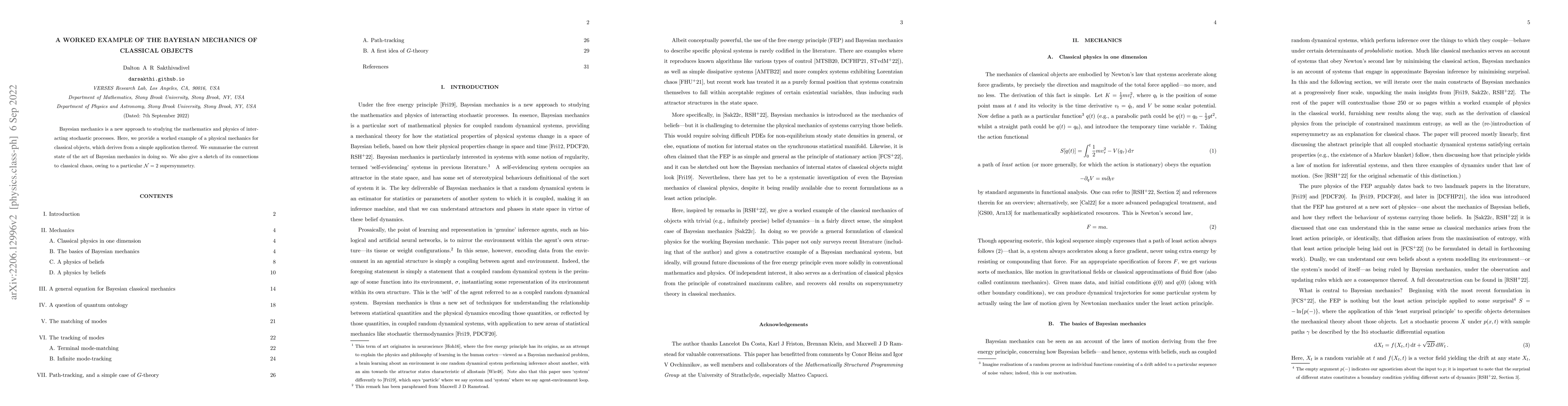 Thumbnail for A Worked Example of the Bayesian Mechanics of Classical Objects