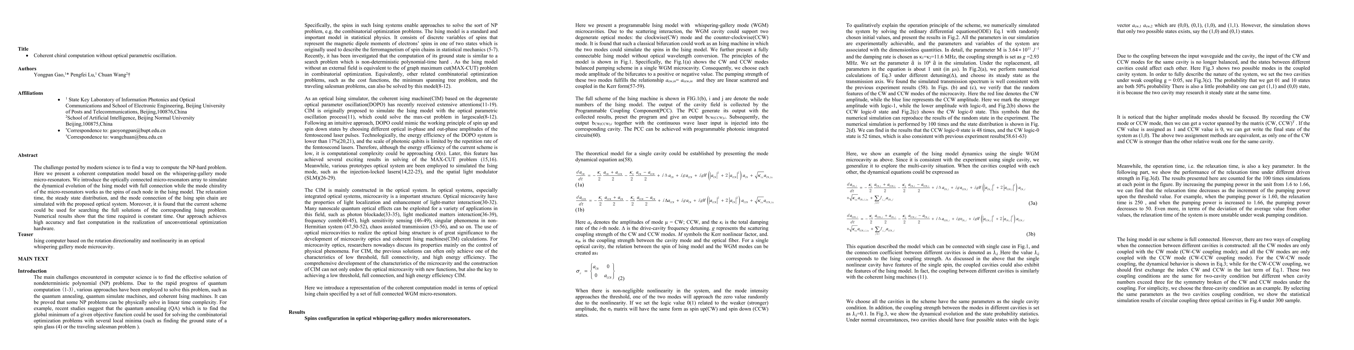 Thumbnail for Coherent chiral computation without optical parametric oscillation