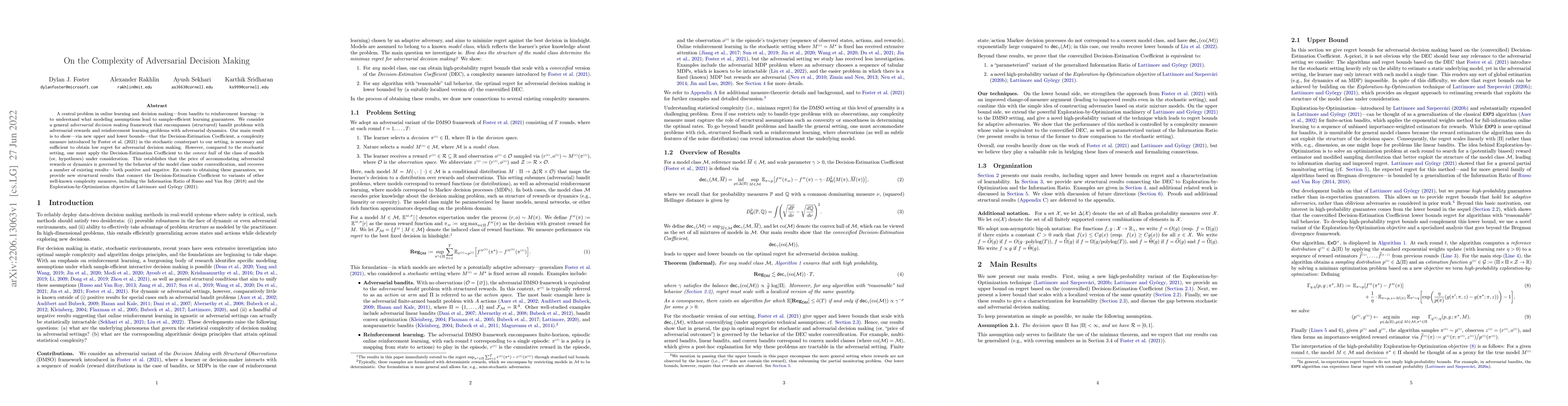 Thumbnail for On the Complexity of Adversarial Decision Making