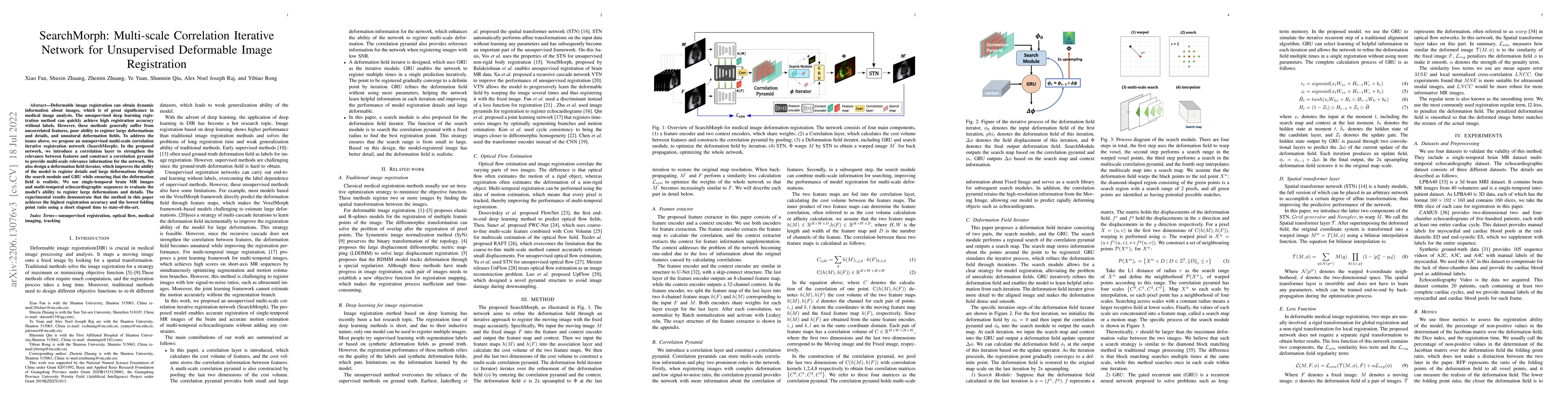 Thumbnail for SearchMorph:Multi-scale Correlation Iterative Network for Deformable
  Registration