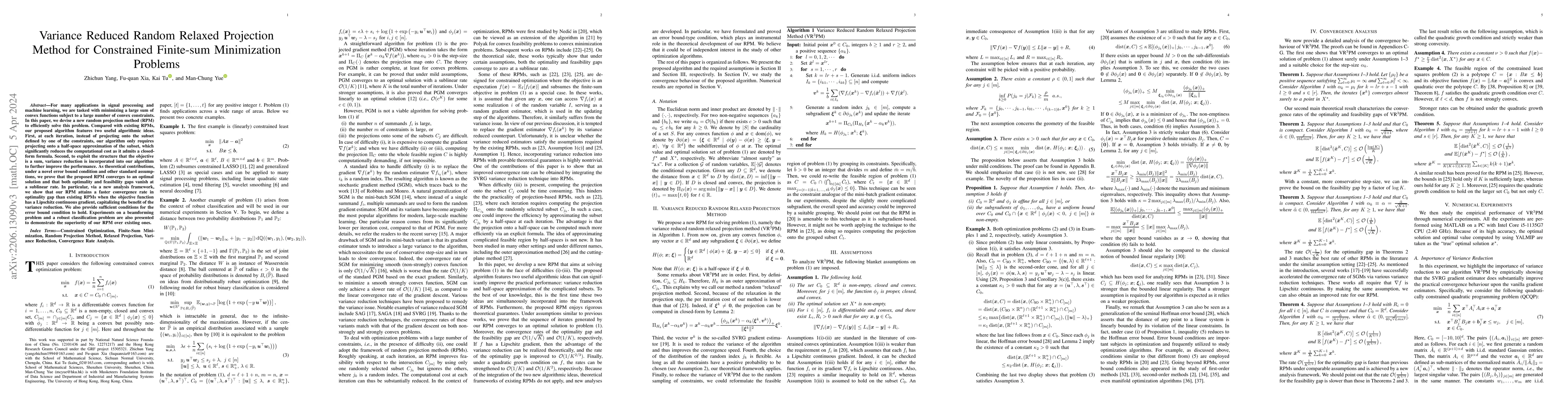 Thumbnail for Variance Reduced Random Relaxed Projection Method for Constrained
  Finite-sum Minimization Problems
