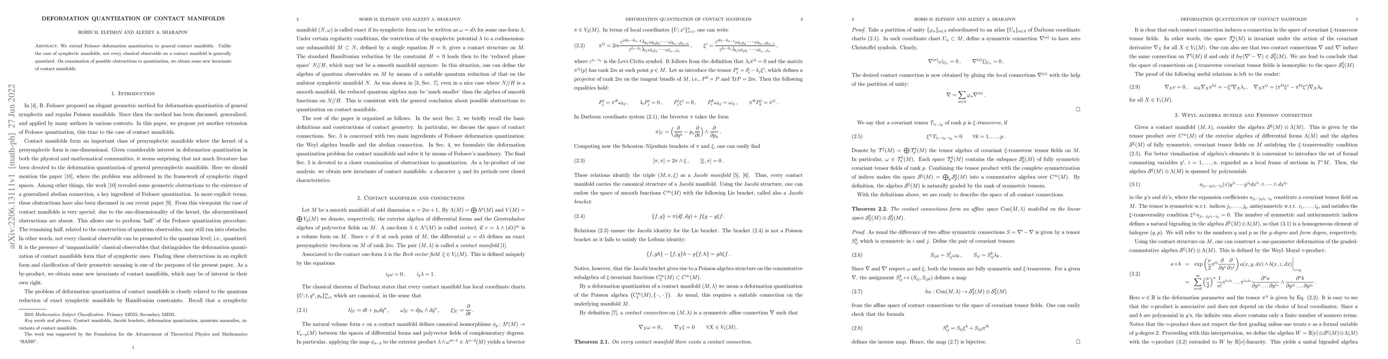 Thumbnail for Deformation quantization of contact manifolds