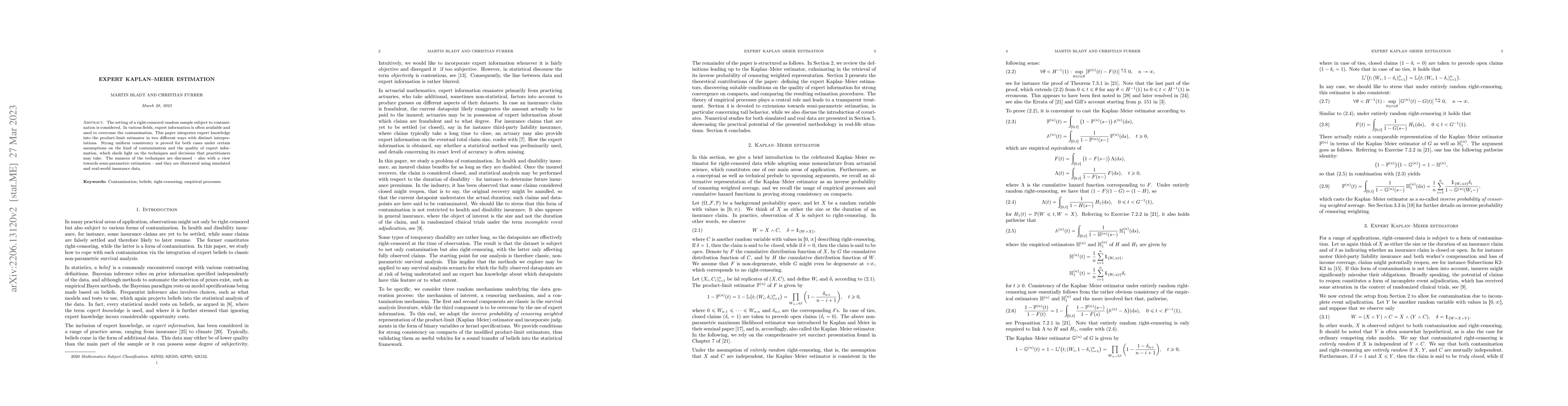 Thumbnail for Expert Kaplan--Meier estimation