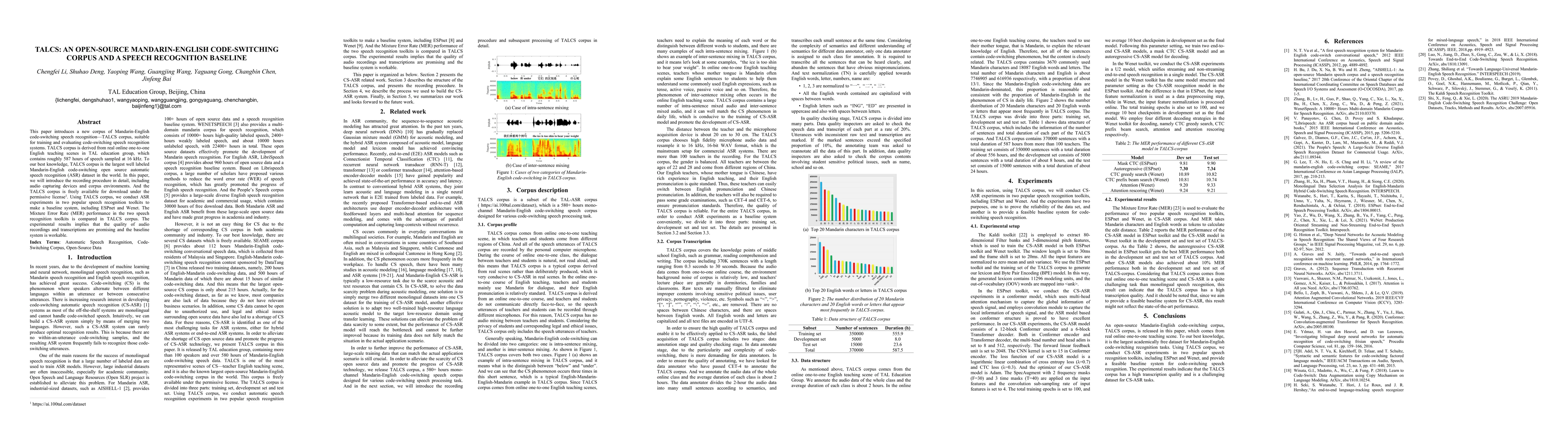 Thumbnail for TALCS: An Open-Source Mandarin-English Code-Switching Corpus and a
  Speech Recognition Baseline