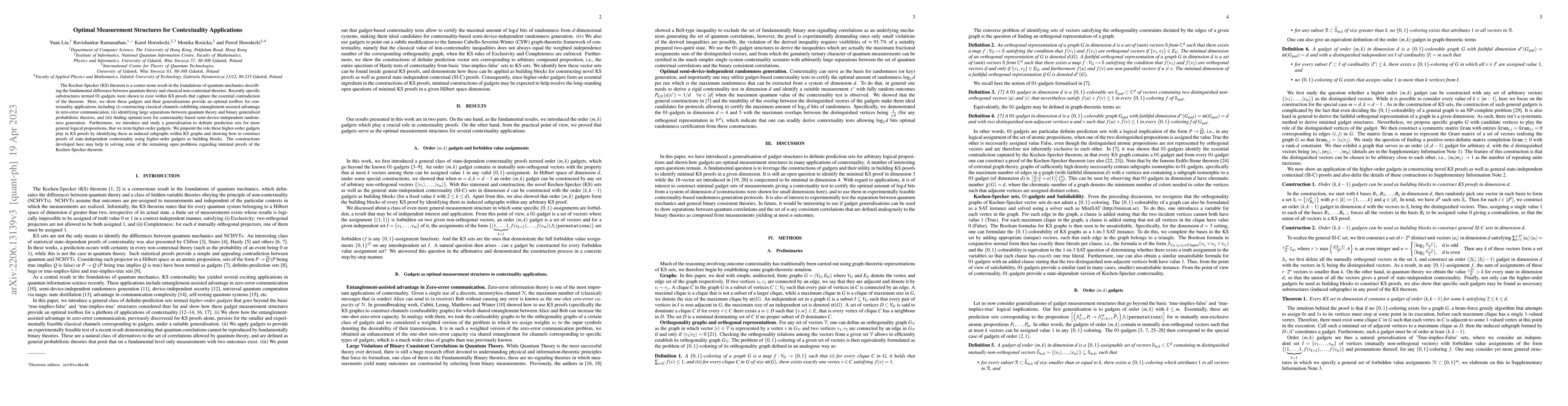 Thumbnail for Optimal Measurement Structures for Contextuality Applications