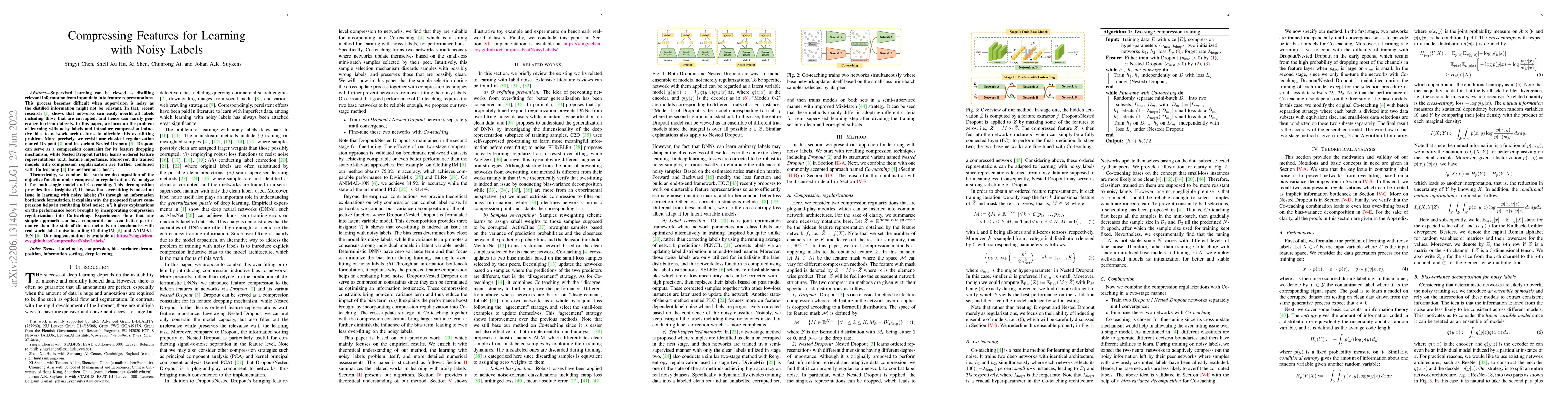 Thumbnail for Compressing Features for Learning with Noisy Labels
