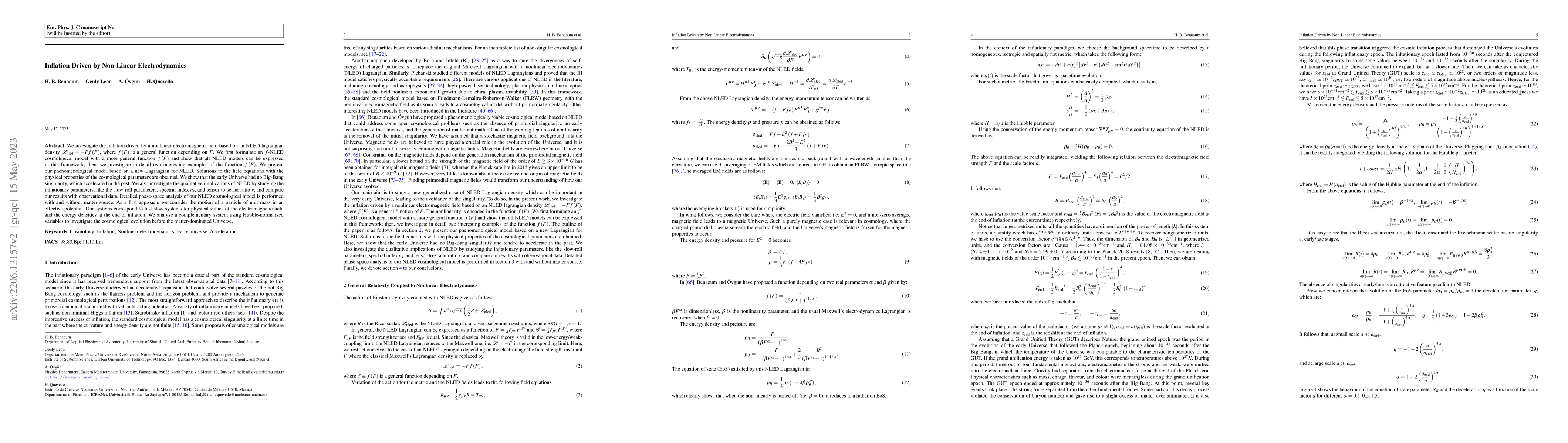 Thumbnail for Inflation Driven by Non-Linear Electrodynamics