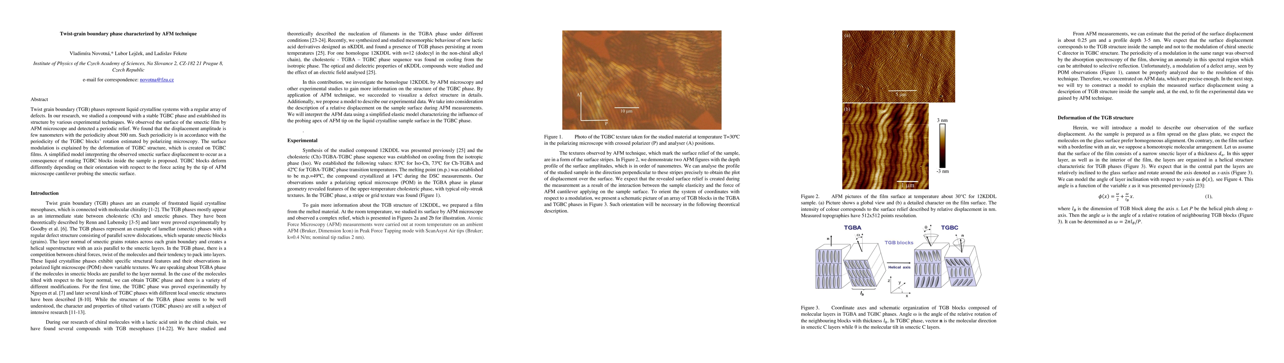 Thumbnail for Twist-grain boundary phase characterized by AFM technique