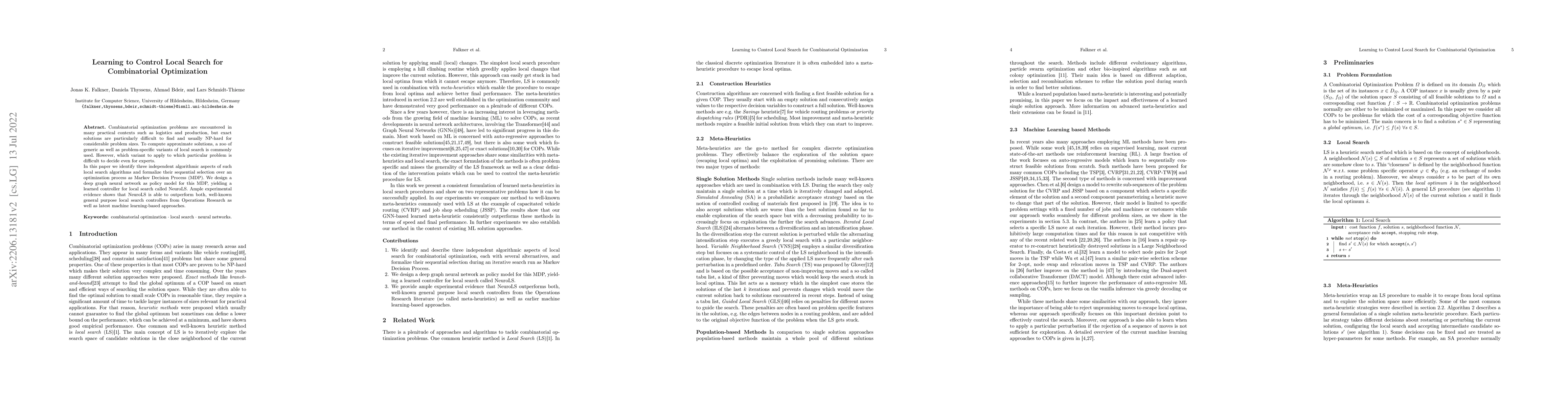 Thumbnail for Learning to Control Local Search for Combinatorial Optimization