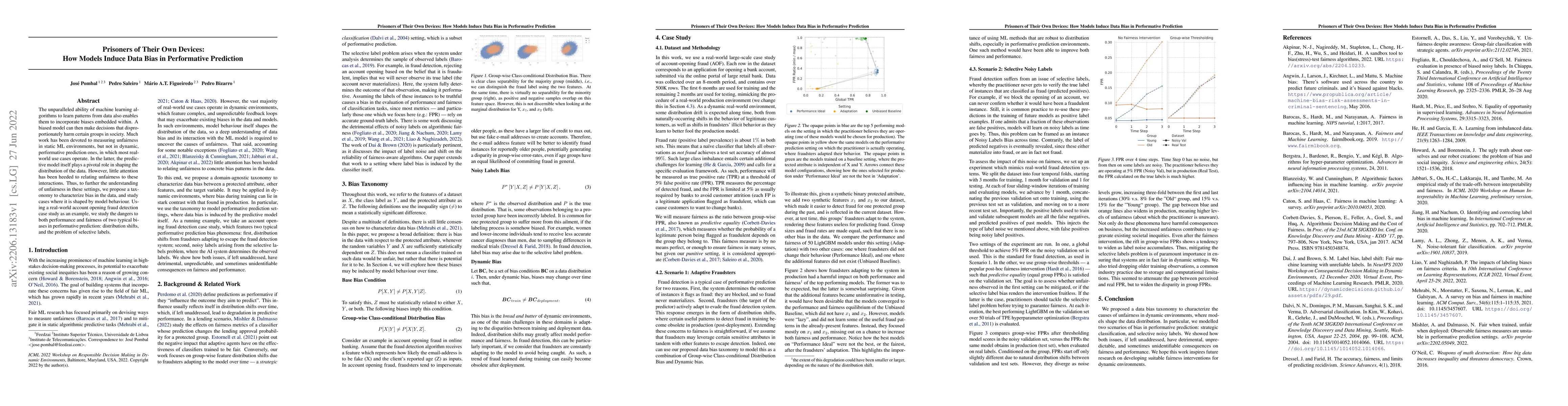 Thumbnail for Prisoners of Their Own Devices: How Models Induce Data Bias in
  Performative Prediction
