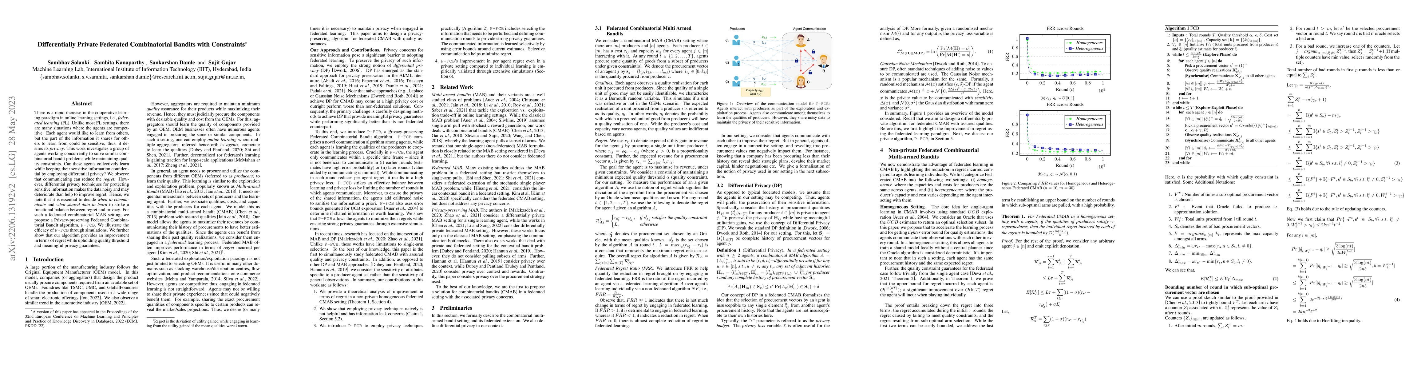 Thumbnail for Differentially Private Federated Combinatorial Bandits with Constraints
