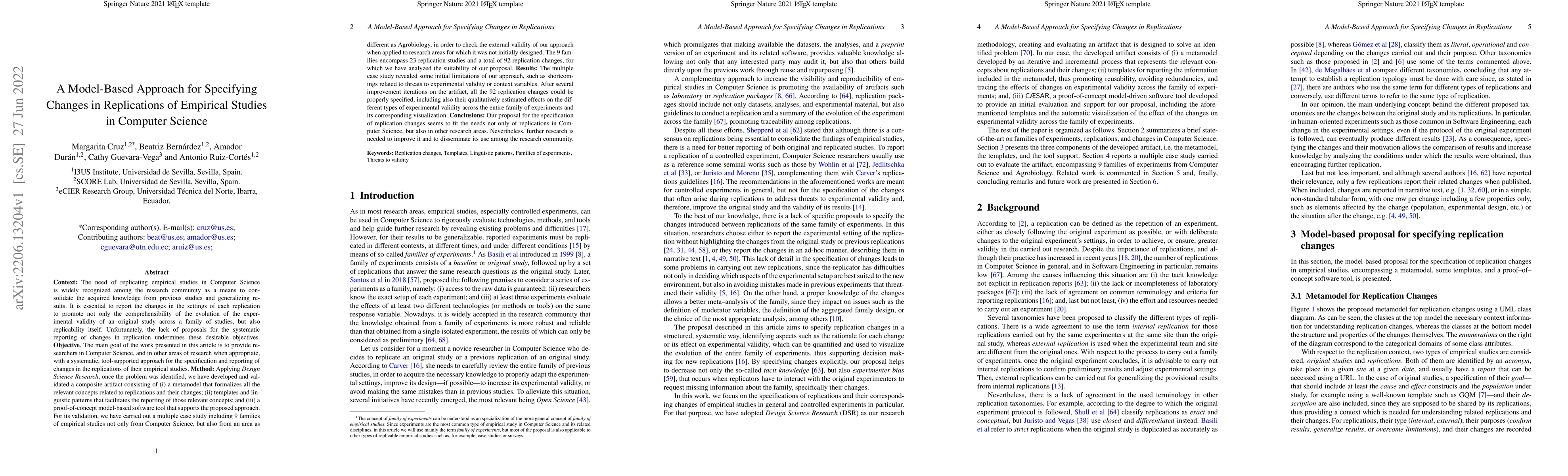 Thumbnail for A Model-Based Approach for Specifying Changes in Replications of
  Empirical Studies in Computer Science
