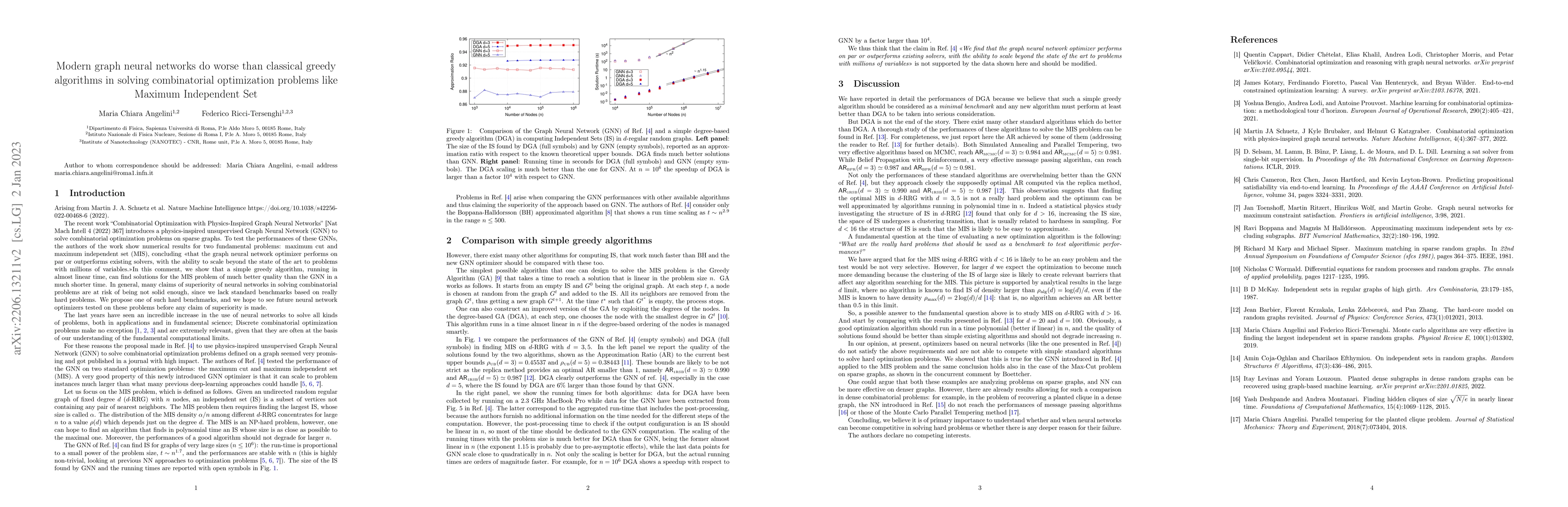 Thumbnail for Modern graph neural networks do worse than classical greedy algorithms
  in solving combinatorial optimization problems like maximum independent set