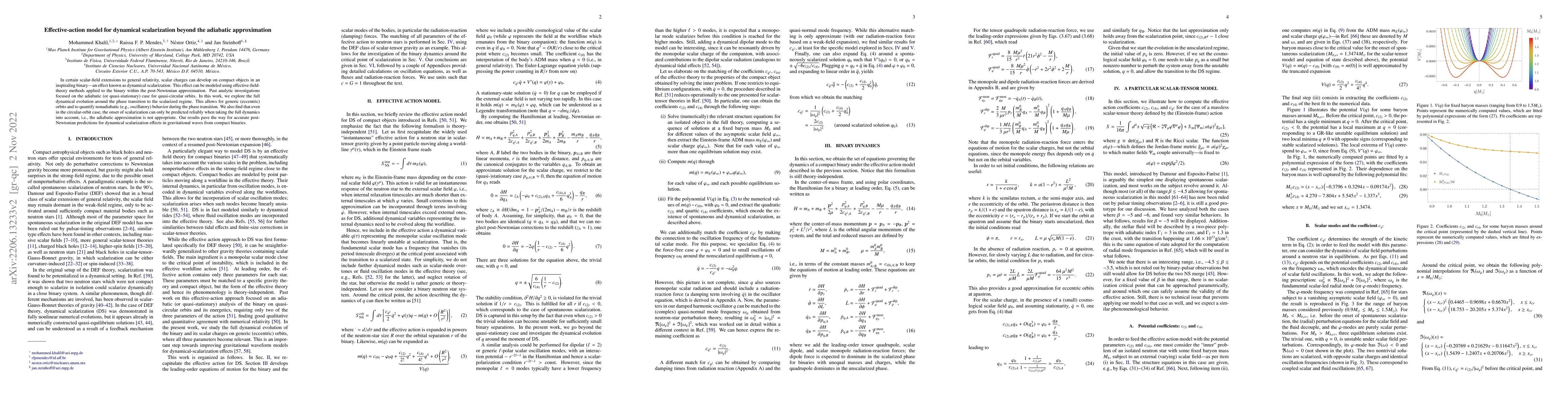 Thumbnail for Effective-action model for dynamical scalarization beyond the adiabatic
  approximation