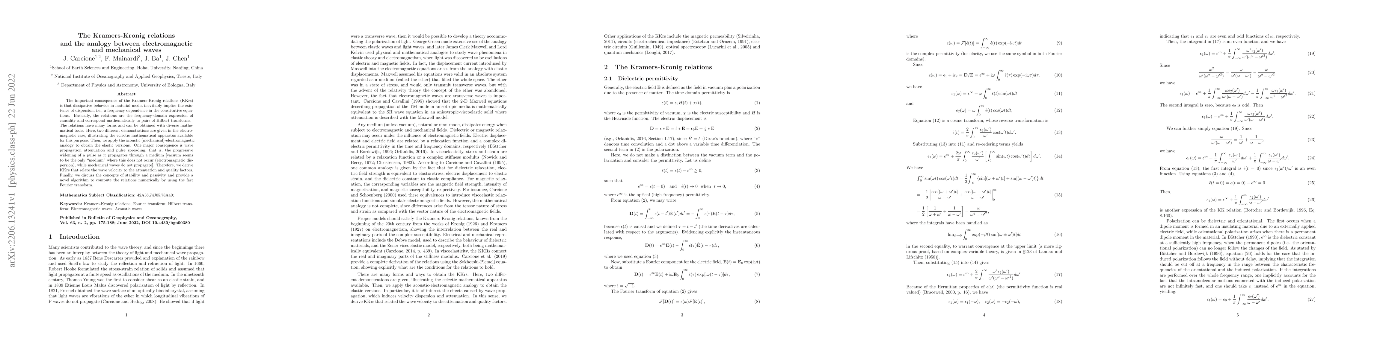 Thumbnail for Kramers-Kronig relations and the analogy between electromagnetic and
  mechanical waves