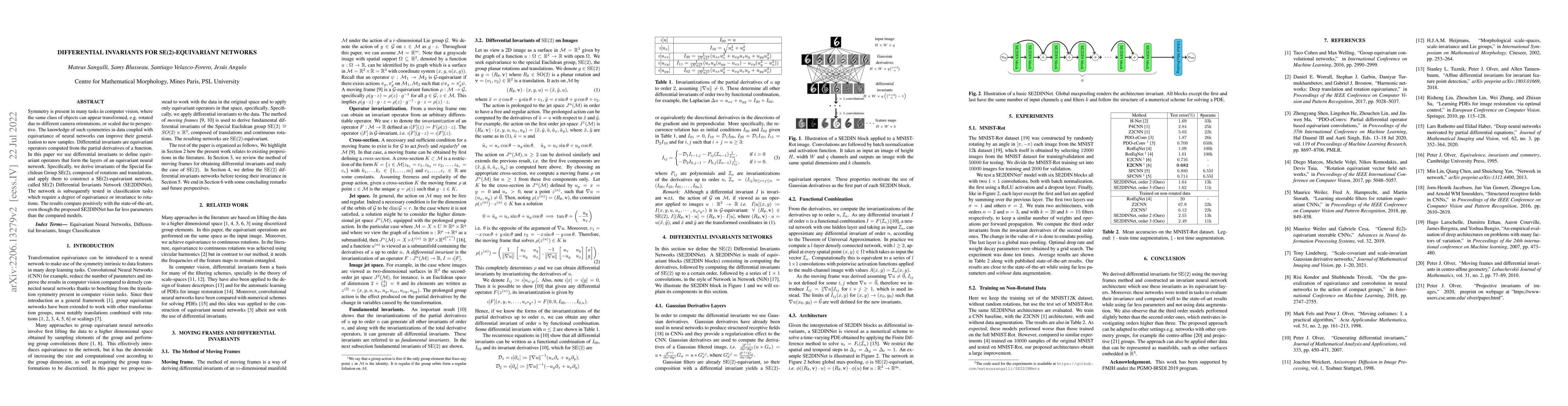 Thumbnail for Differential invariants for SE(2)-equivariant networks