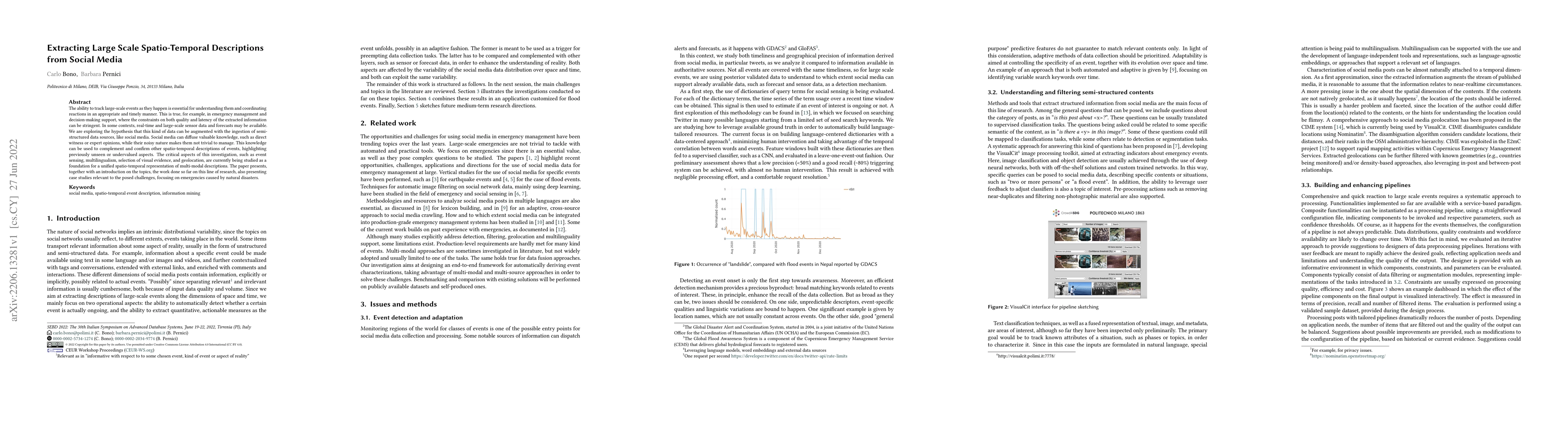 Thumbnail for Extracting Large Scale Spatio-Temporal Descriptions from Social Media