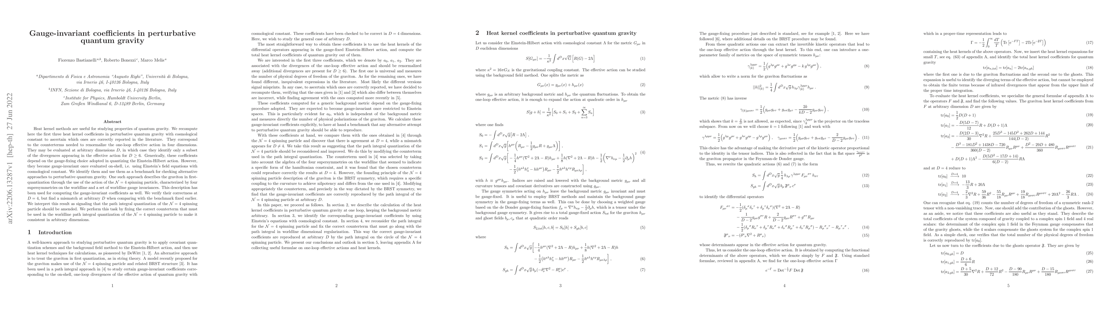 Thumbnail for Gauge-invariant coefficients in perturbative quantum gravity