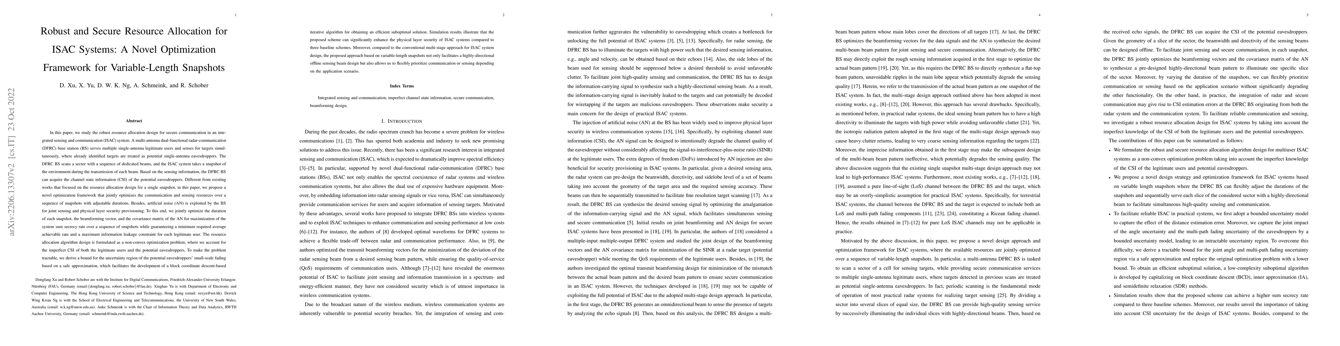 Thumbnail for Robust and Secure Resource Allocation for ISAC Systems: A Novel
  Optimization Framework for Variable-Length Snapshots