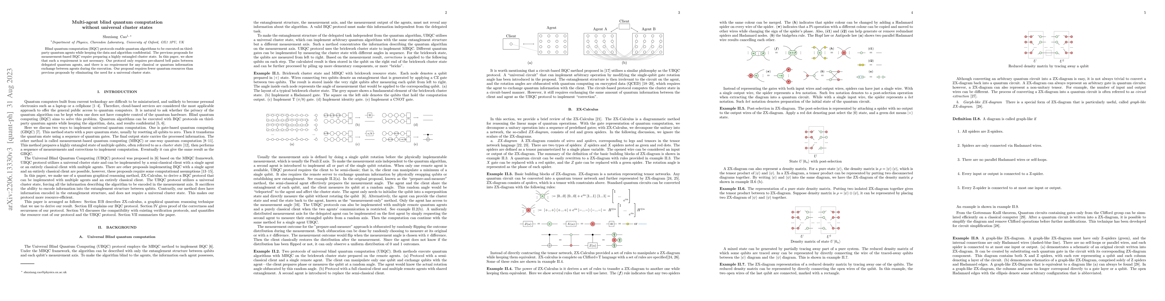 Thumbnail for Multi-agent blind quantum computation without universal cluster states