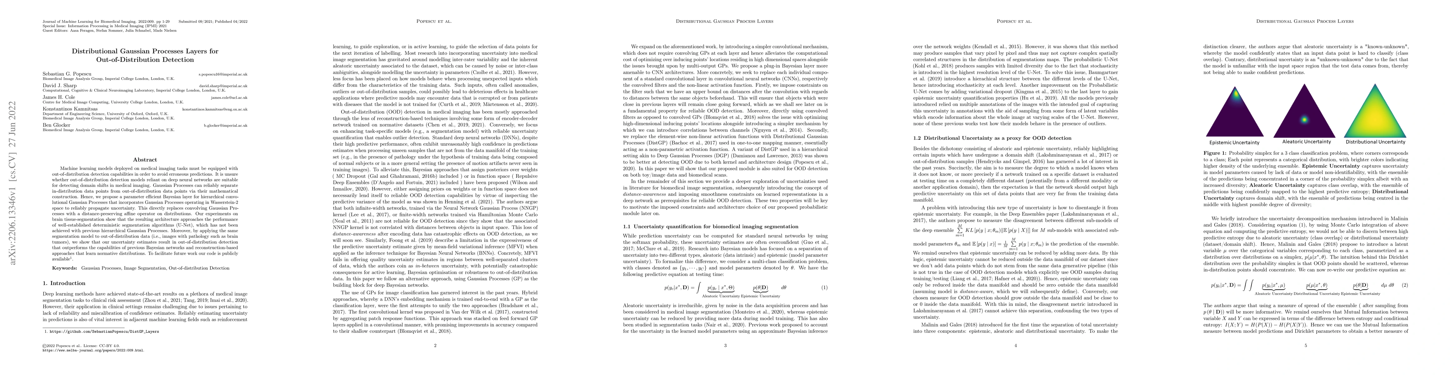 Thumbnail for Distributional Gaussian Processes Layers for Out-of-Distribution
  Detection