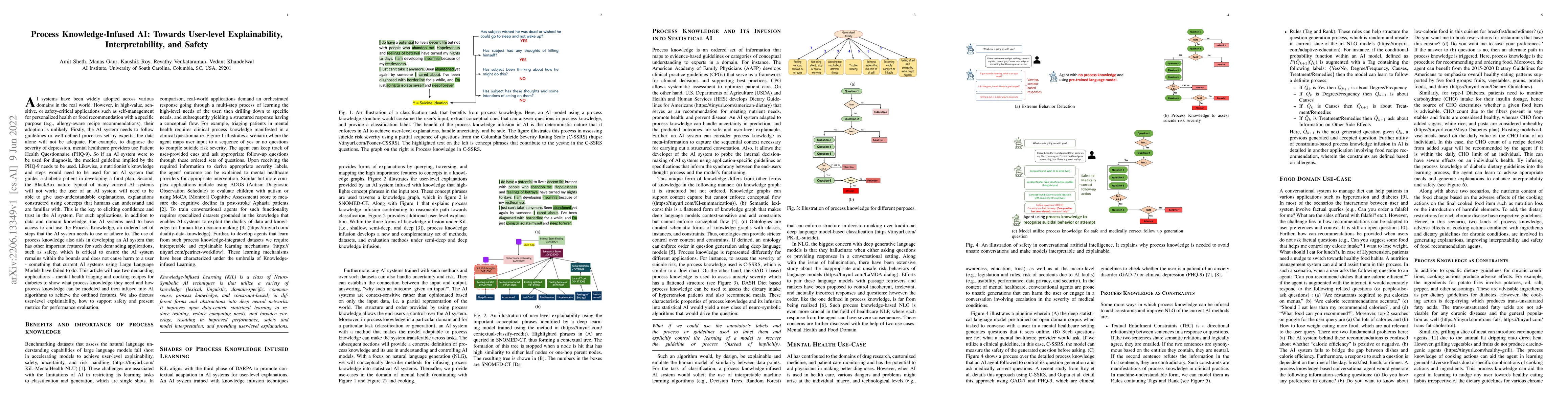 Thumbnail for Process Knowledge-Infused AI: Towards User-level Explainability,
  Interpretability, and Safety