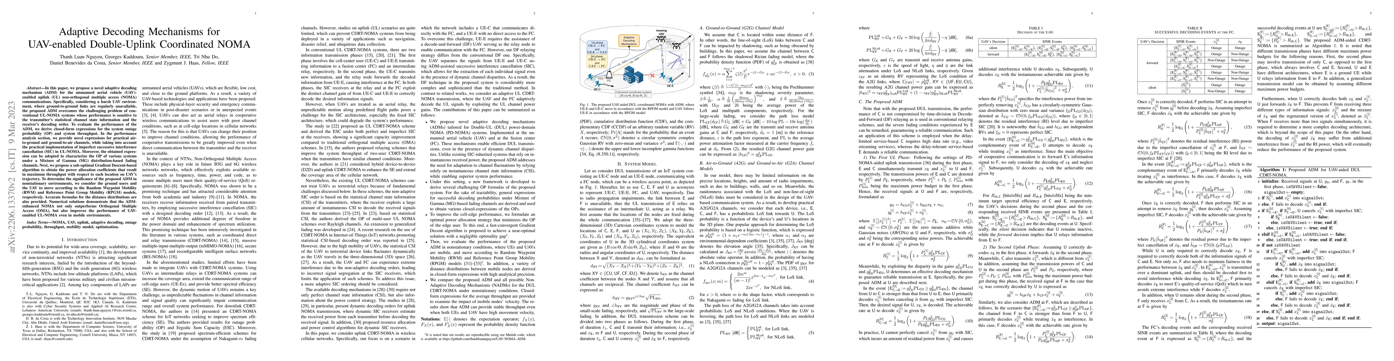 Thumbnail for Adaptive Decoding Mechanisms for UAV-enabled Double-Uplink Coordinated
  NOMA