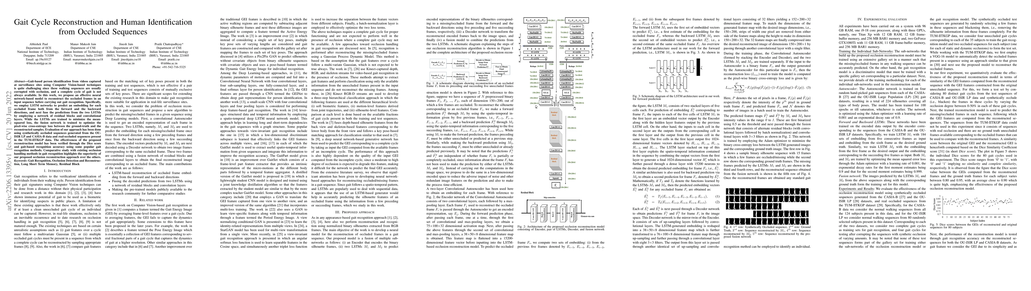 Thumbnail for Gait Cycle Reconstruction and Human Identification from Occluded
  Sequences