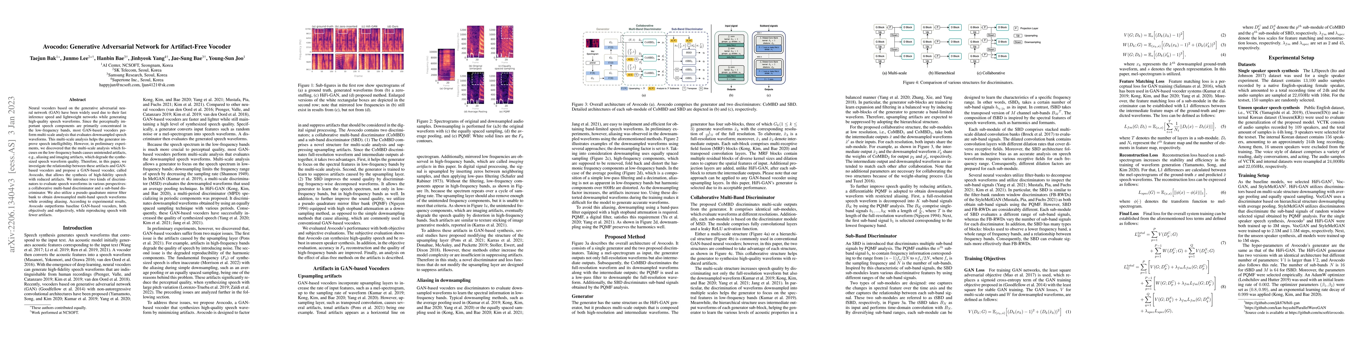 Thumbnail for Avocodo: Generative Adversarial Network for Artifact-free Vocoder