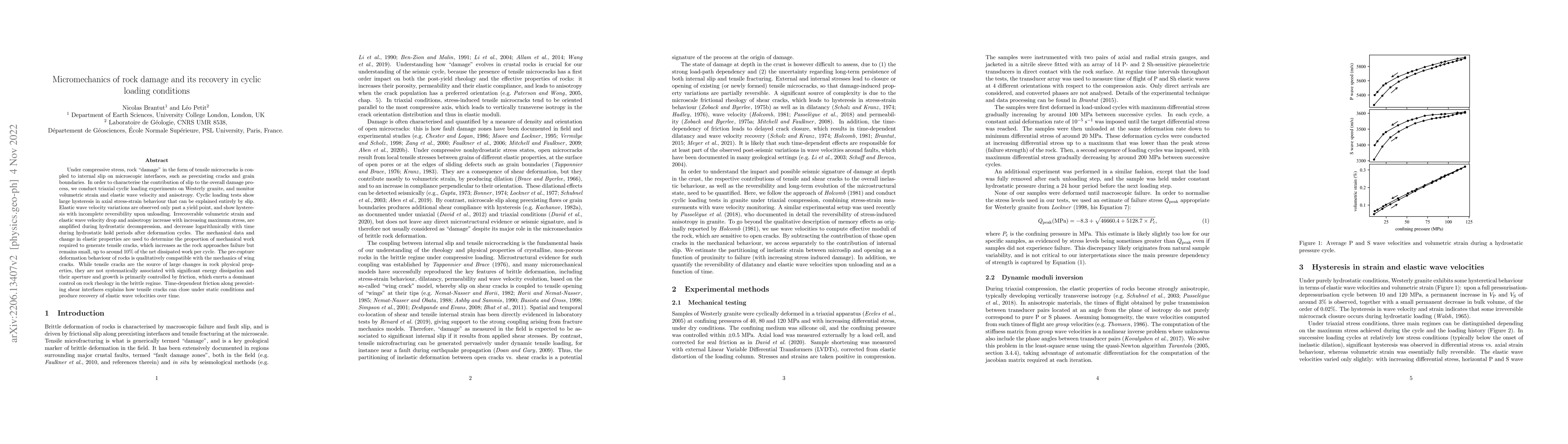 Thumbnail for Micromechanics of rock damage and its recovery in cyclic loading
  conditions