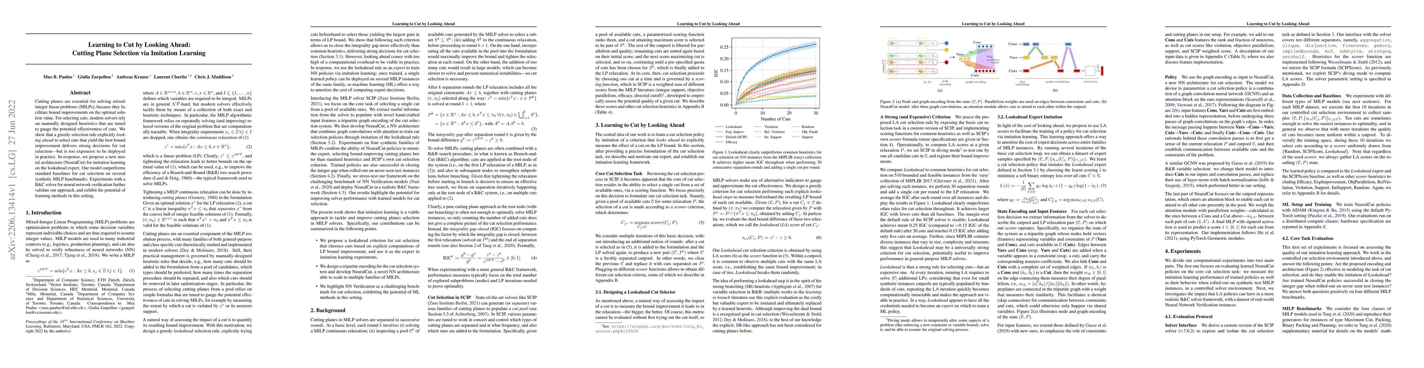 Thumbnail for Learning To Cut By Looking Ahead: Cutting Plane Selection via Imitation
  Learning