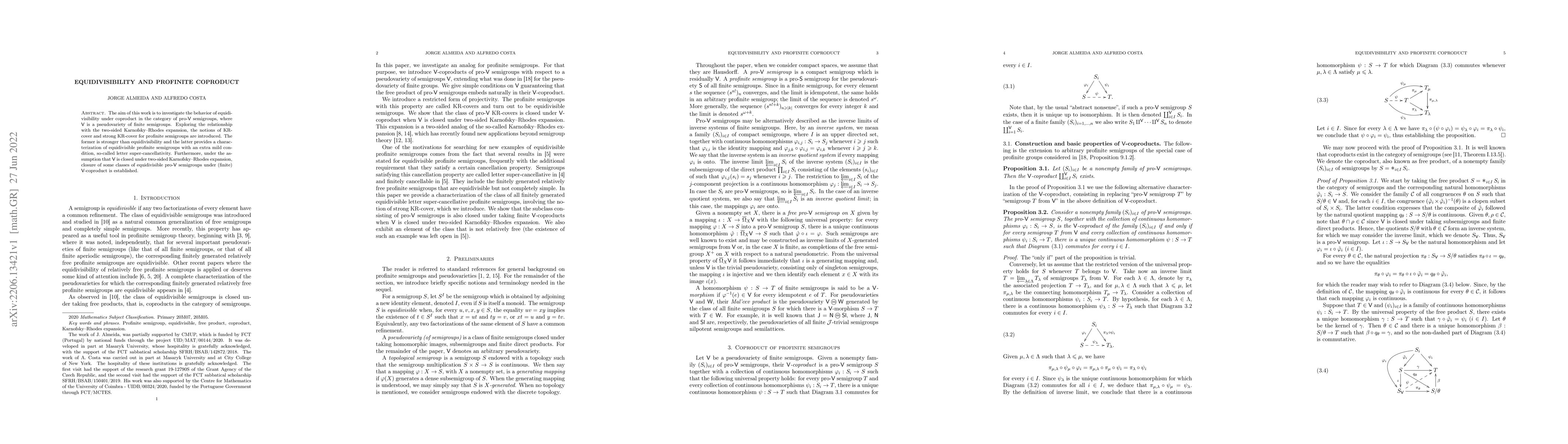Thumbnail for Equidivisibility and profinite coproduct