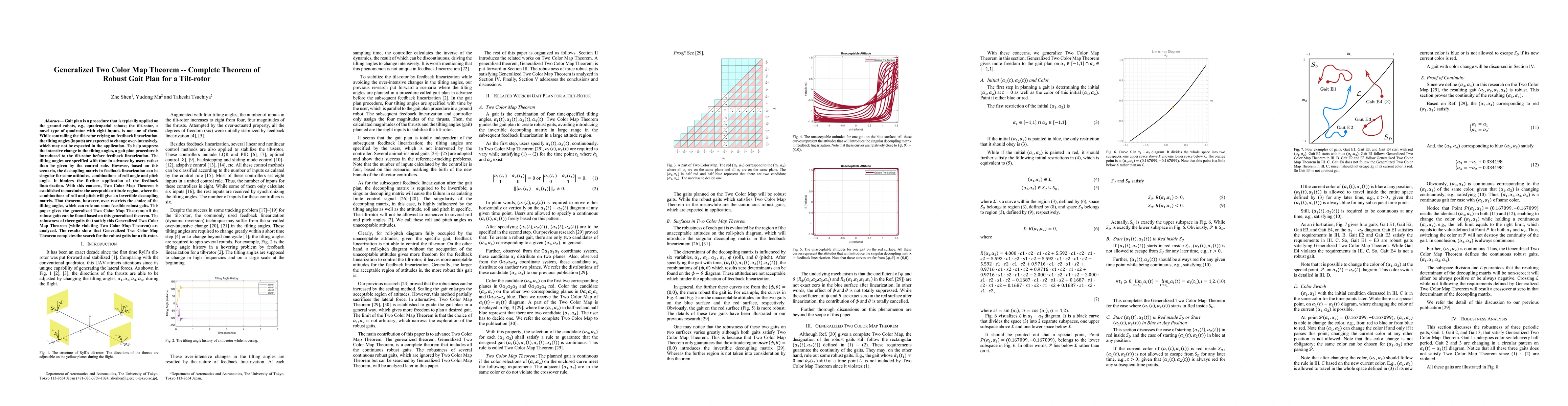 Thumbnail for Generalized Two Color Map Theorem -- Complete Theorem of Robust Gait
  Plan for a Tilt-rotor