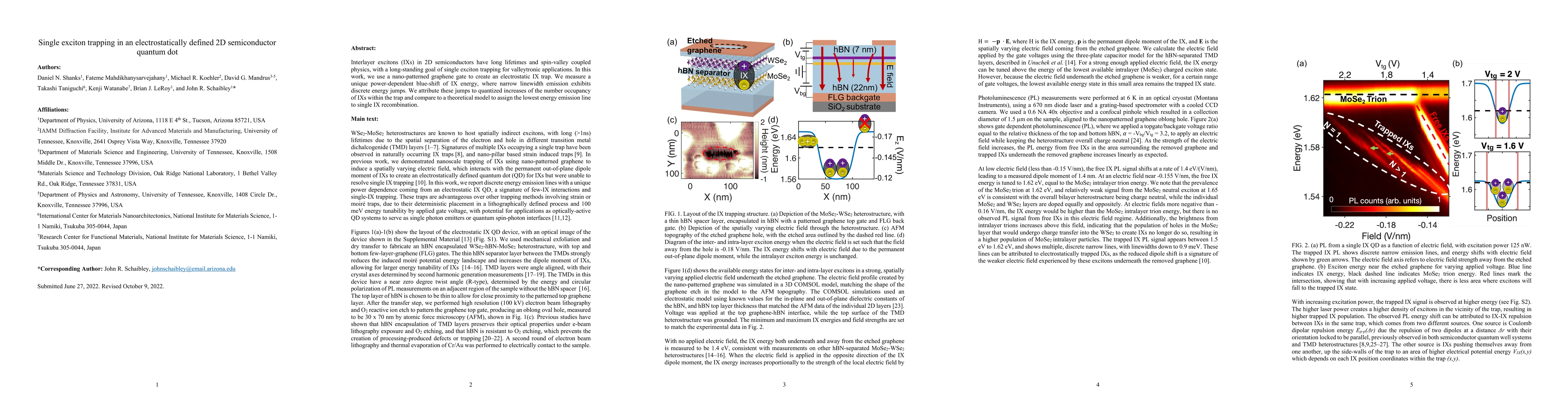 Thumbnail for Single exciton trapping in an electrostatically defined 2D semiconductor
  quantum dot