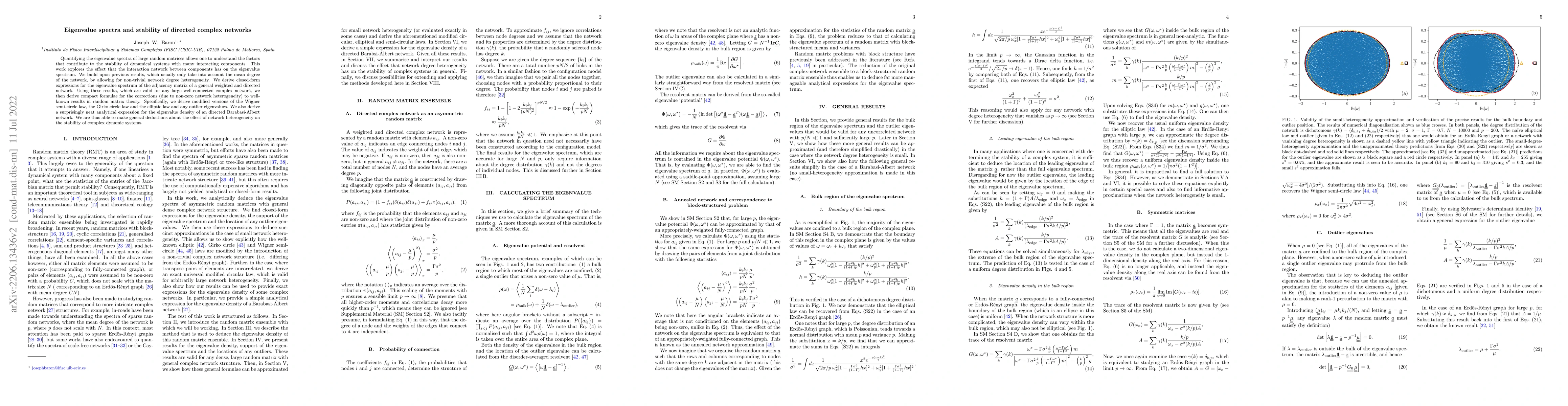 Thumbnail for Eigenvalue spectra and stability of directed complex networks