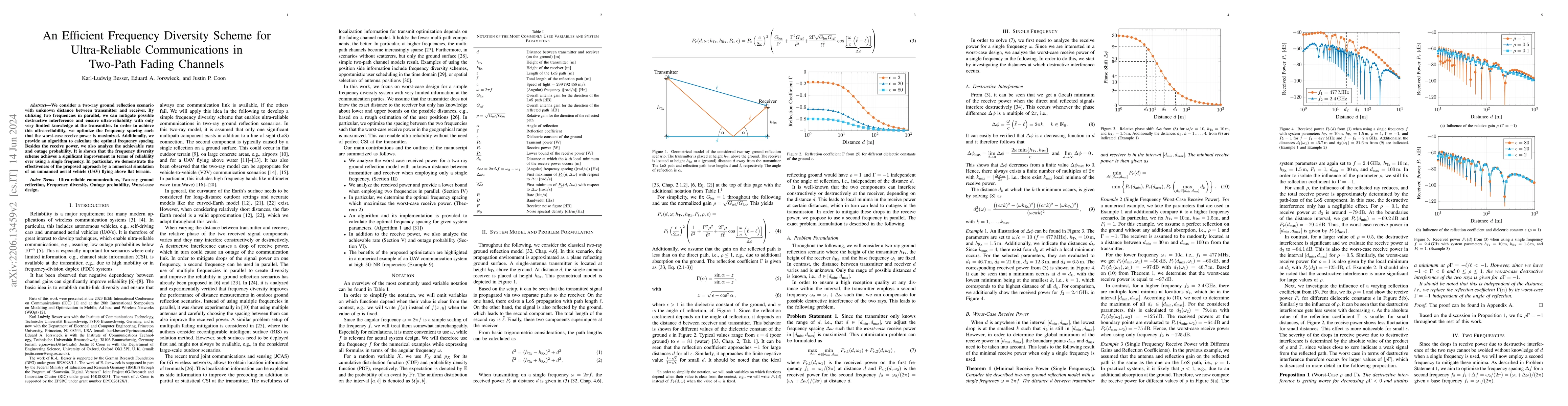 Thumbnail for An Efficient Frequency Diversity Scheme for Ultra-Reliable
  Communications in Two-Path Fading Channels